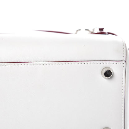 Christian Dior Calfskin Be Dior Double Flap White Burgundy 9 of 13