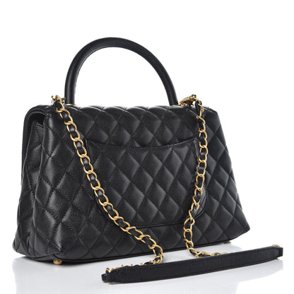 Chanel Caviar Quilted Small Coco Handle Flap Black 3 of 9