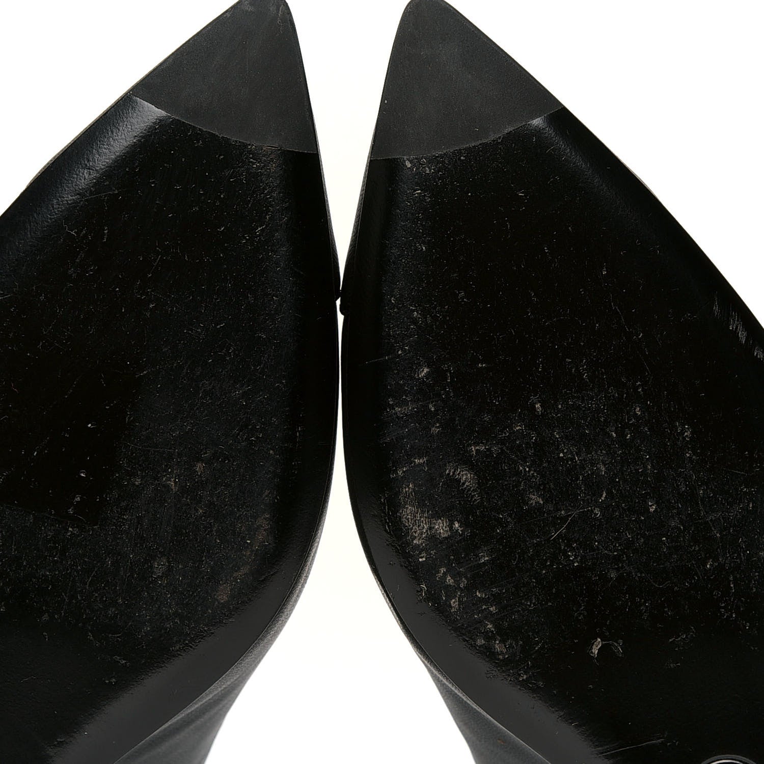 Chanel Calfskin Cap Toe Chain Wedge Pumps 38.5 Black 5 of 7
