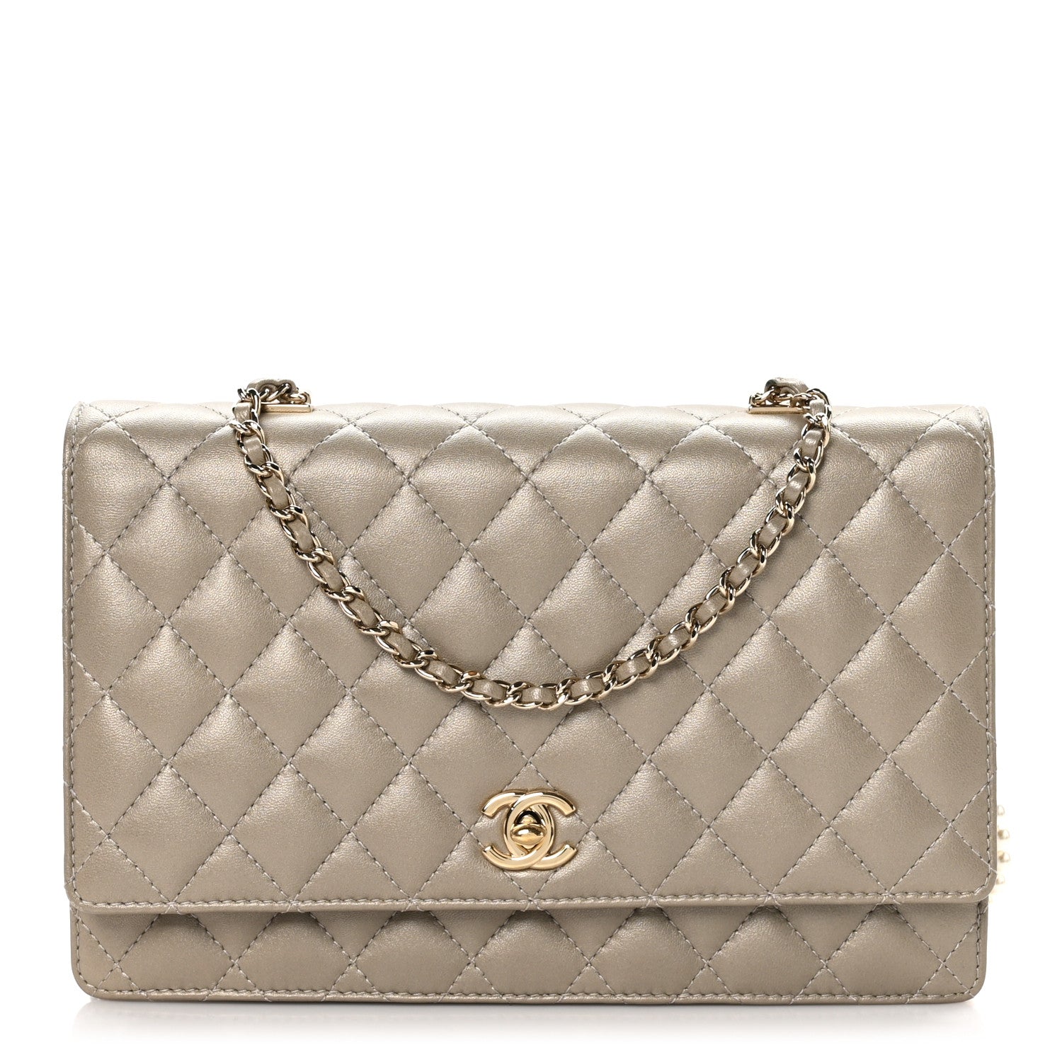Chanel Lambskin Quilted Fantasy Pearl Flap Light Gold 1 of 10