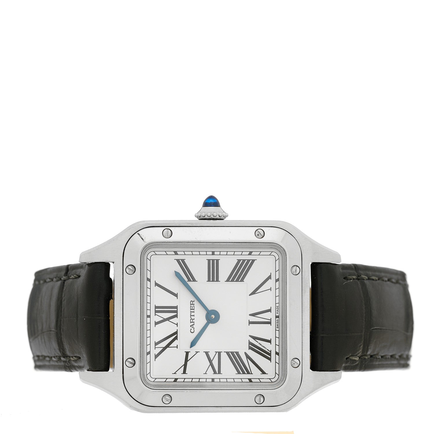 Cartier Stainless Steel Alligator 27.5mm Santos Dumont Quartz Watch 2 of 4