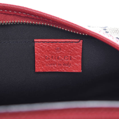 Gucci Monogram D Ring Abbey Pochette Navy Red 6 of 7