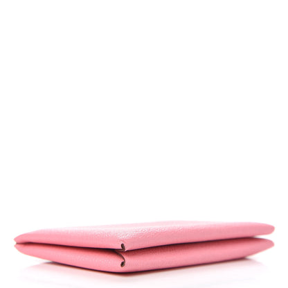 Hermes Chevre Verso Calvi Card Case Rose Confetti Brique 4 of 8
