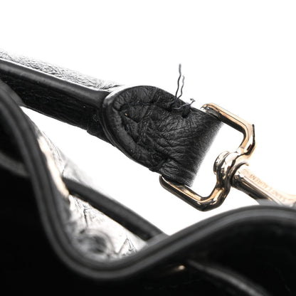 Saint Laurent Calfskin Crocodile Embossed Small Emmanuelle Bucket Bag Black 12 of 13