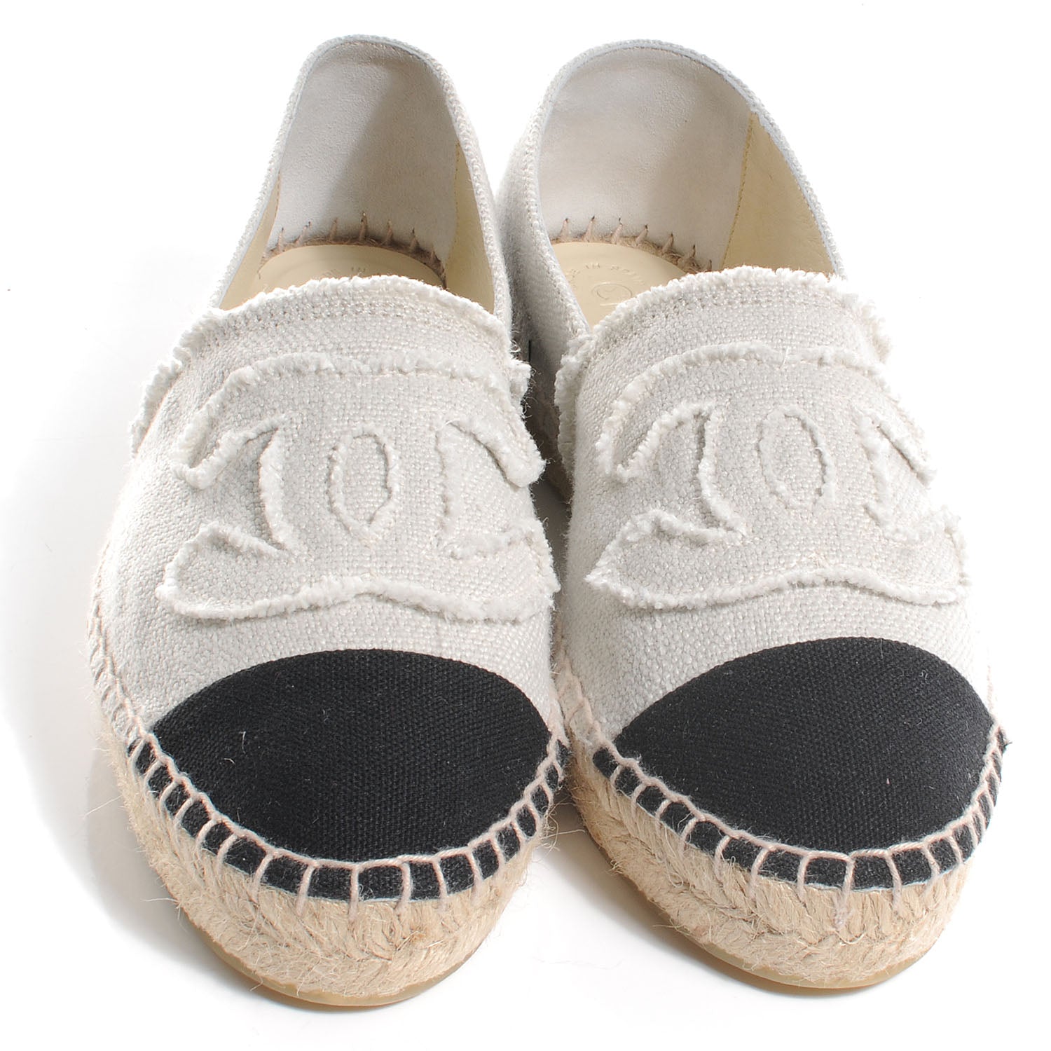 Chanel Toile Espadrilles Beige Black 39 2 of 7
