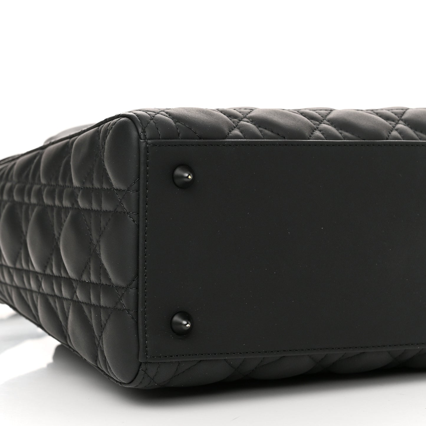 Ultra Matte Calfskin Cannage Medium Lady Dior Black