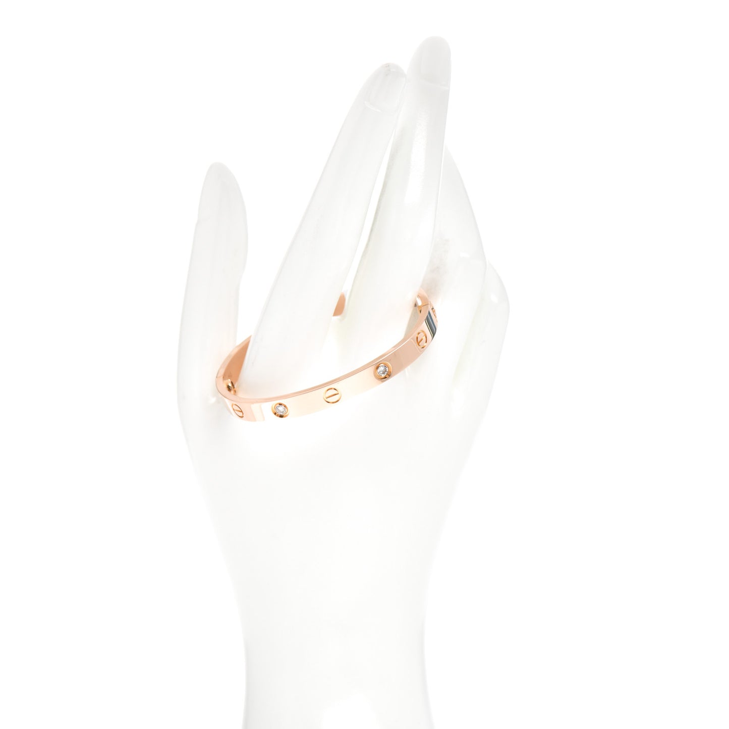 18K Pink Gold 4 Diamond LOVE Bracelet 16