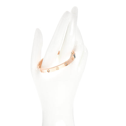Cartier 18K Pink Gold 4 Diamond LOVE Bracelet 16 2 of 4