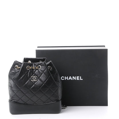Chanel Aged Calfskin Quilted Gabrielle Backpack Black 8 of 8