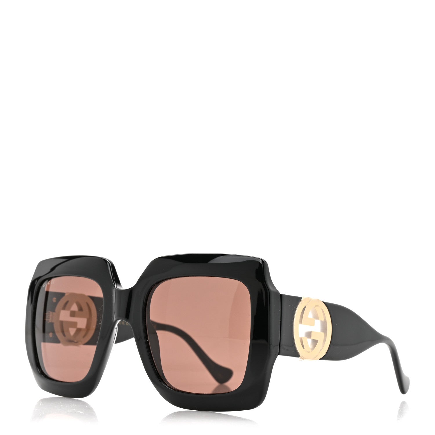 Gucci Acetate Square Frame Chain Sunglasses GG1022S Black 1 of 8