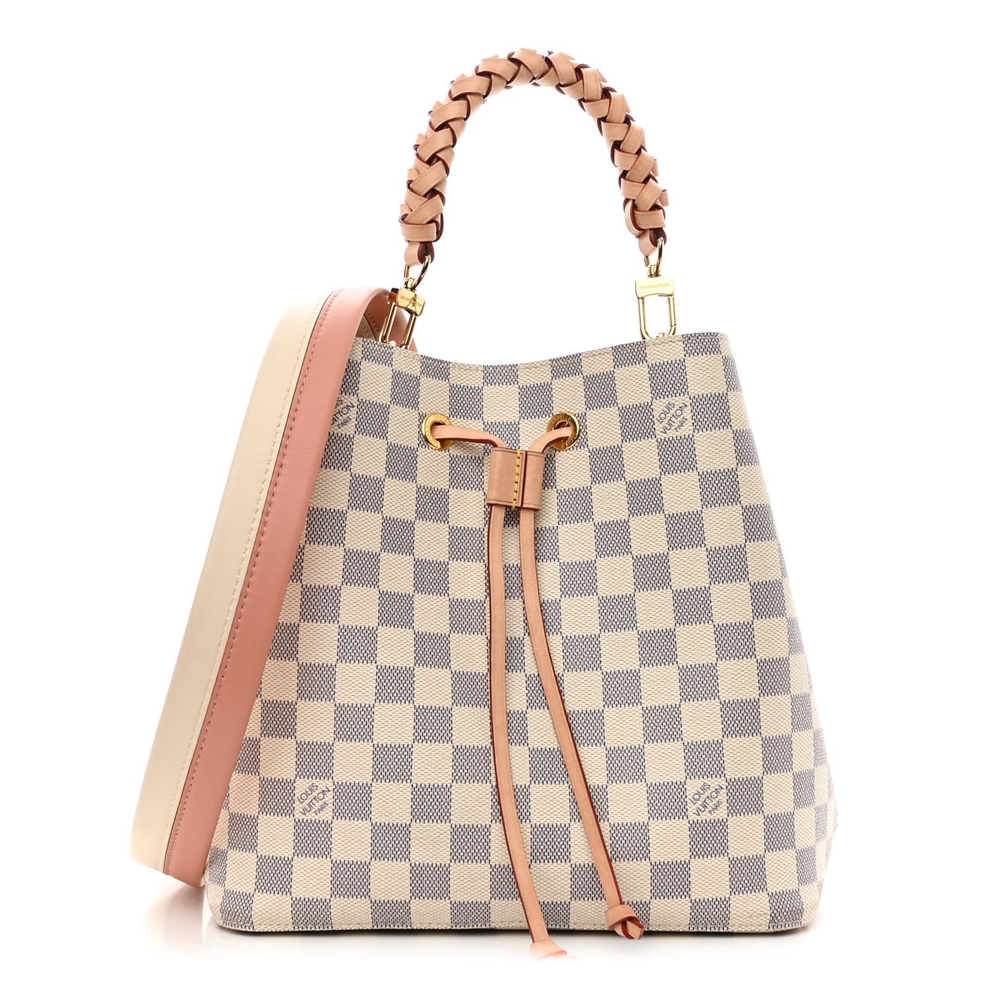 Damier Azur Braided Neonoe MM Peach Cream
