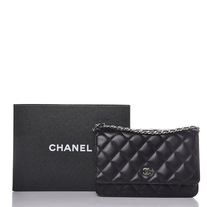 Chanel Lambskin Quilted Wallet On Chain WOC Black 9 of 9