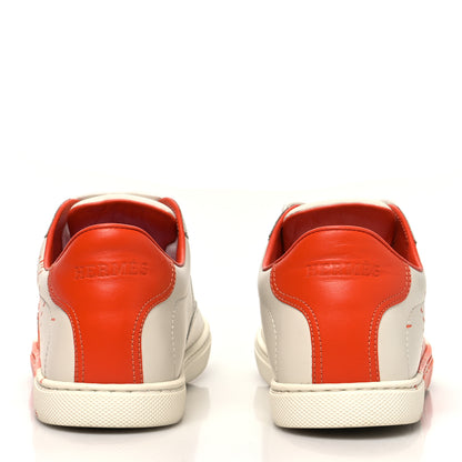 Hermes Swift Printed Peinture Fraiche Quicker Sneakers 36.5 White Orange 5 of 12