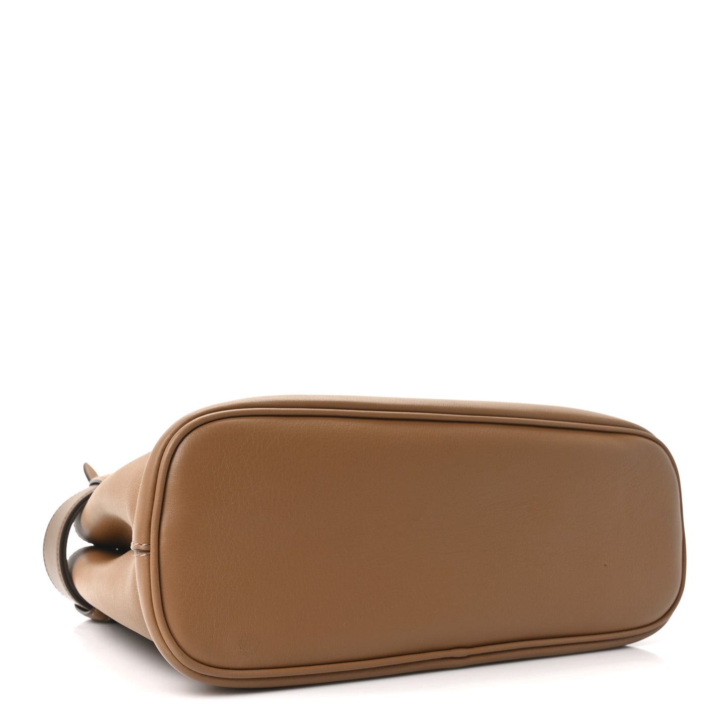 Soft Grained Calfskin Vitello Daino Small Buckle Bag Caramello