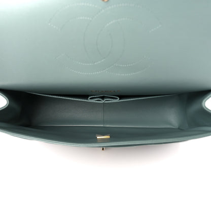 Chanel Caviar Quilted Maxi Double Flap Light Blue 5 of 11