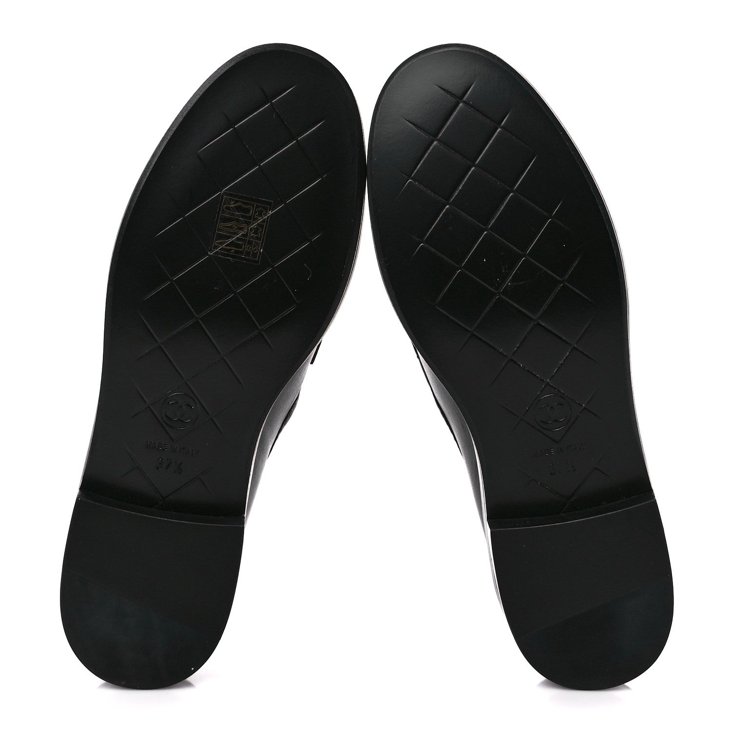 Chanel Lambskin Quilted CC Turnlock Loafers 37.5 Black 5 of 8