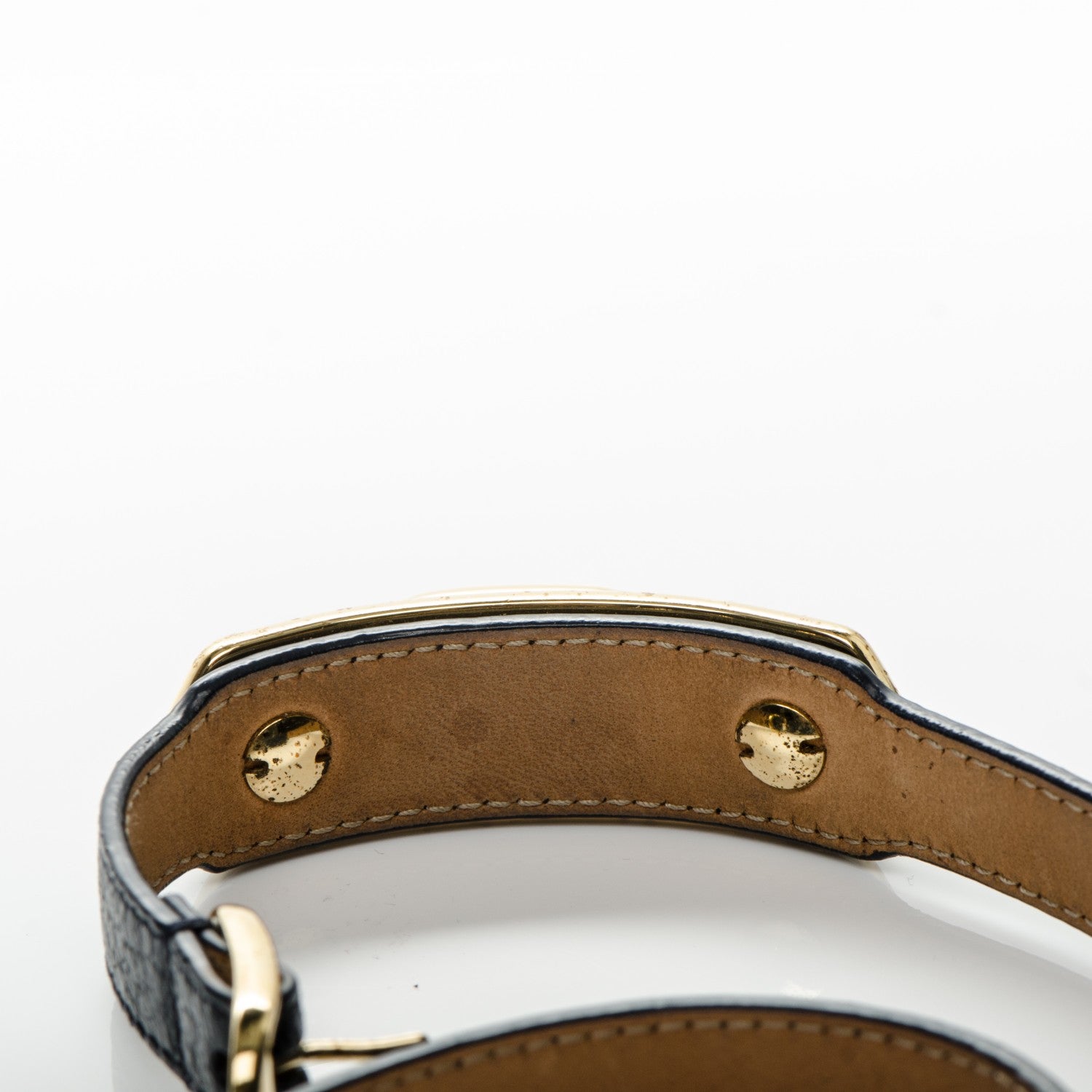 Balenciaga Chevre Gold Metallic Edge Hardware Triple Tour M Bracelet Bleu Nuit 7 of 7