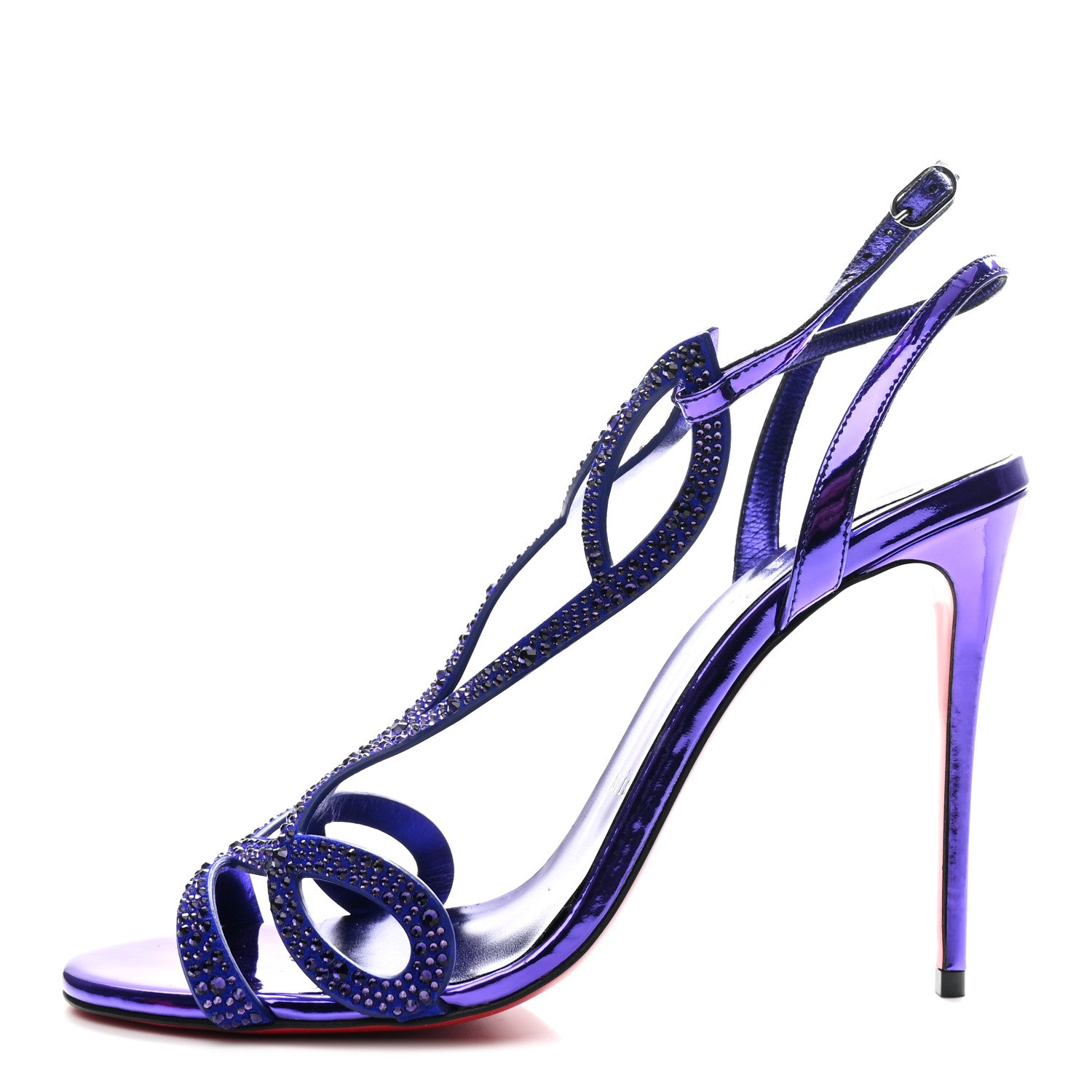 Christian Louboutin Suede Strass Double L 100 T-Strap Sandals 39 Elektra 1 of 20