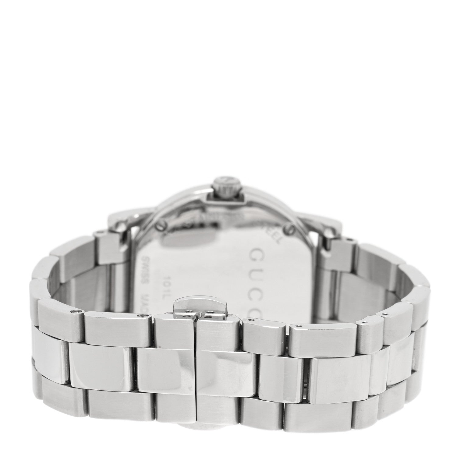 Gucci Stainless Steel Diamond Bezel Mother of Pearl 27mm 101L Quartz Watch 3 of 4