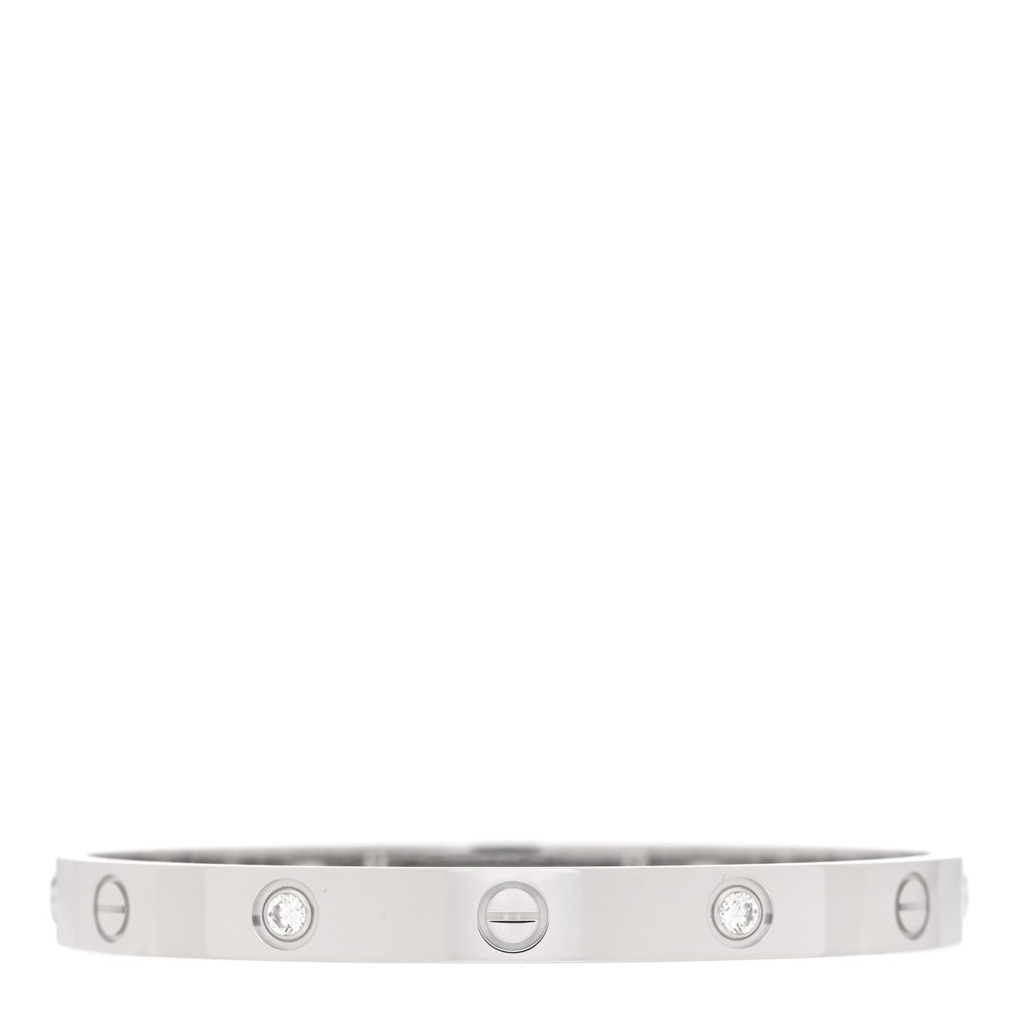 18K White Gold 4 Diamond Love Bracelet 17