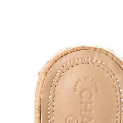 Chanel Suede Grosgrain CC Espadrille Mules 37 Black 11 of 13