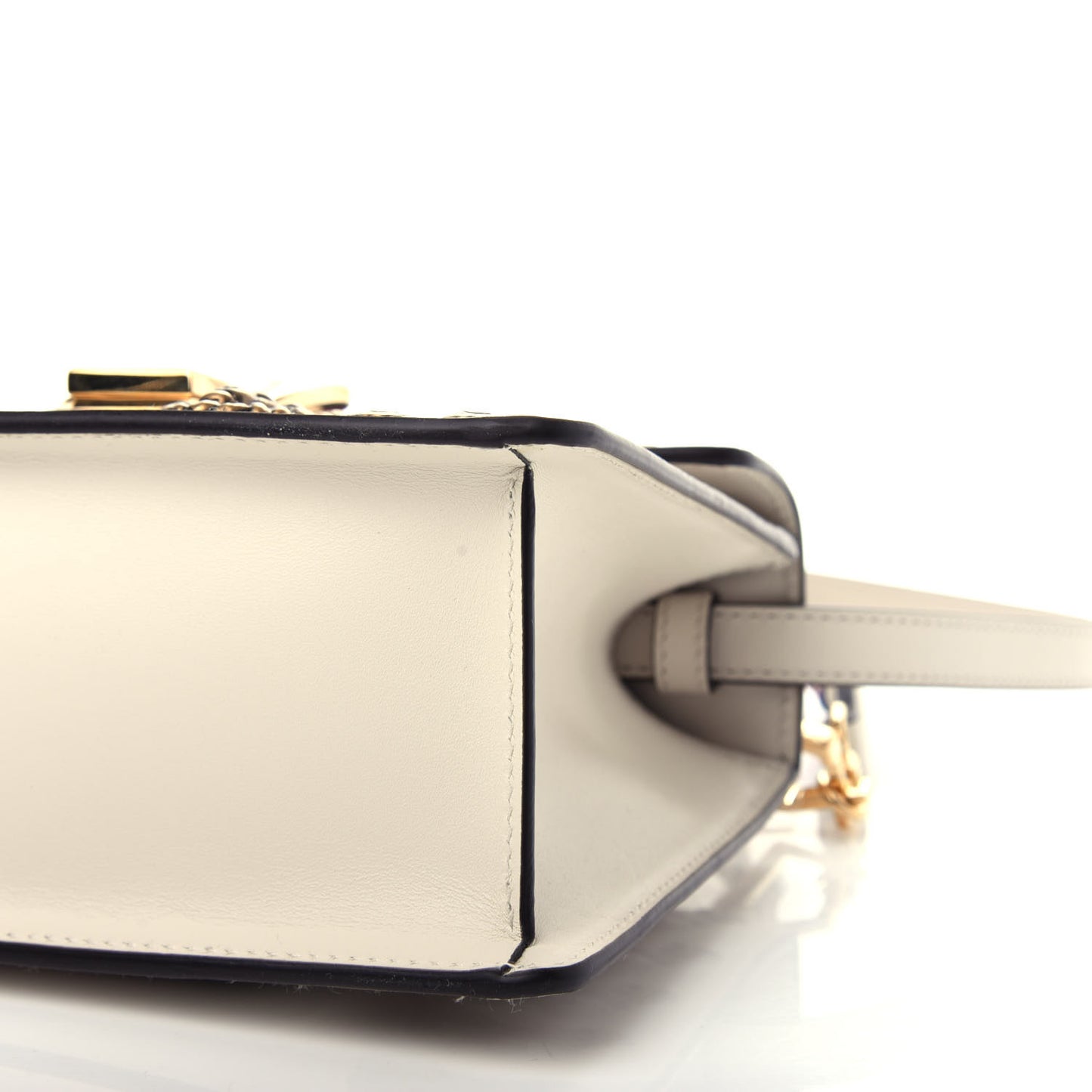 Calfskin Animal Studs Mini Sylvie Top Handle Bag White