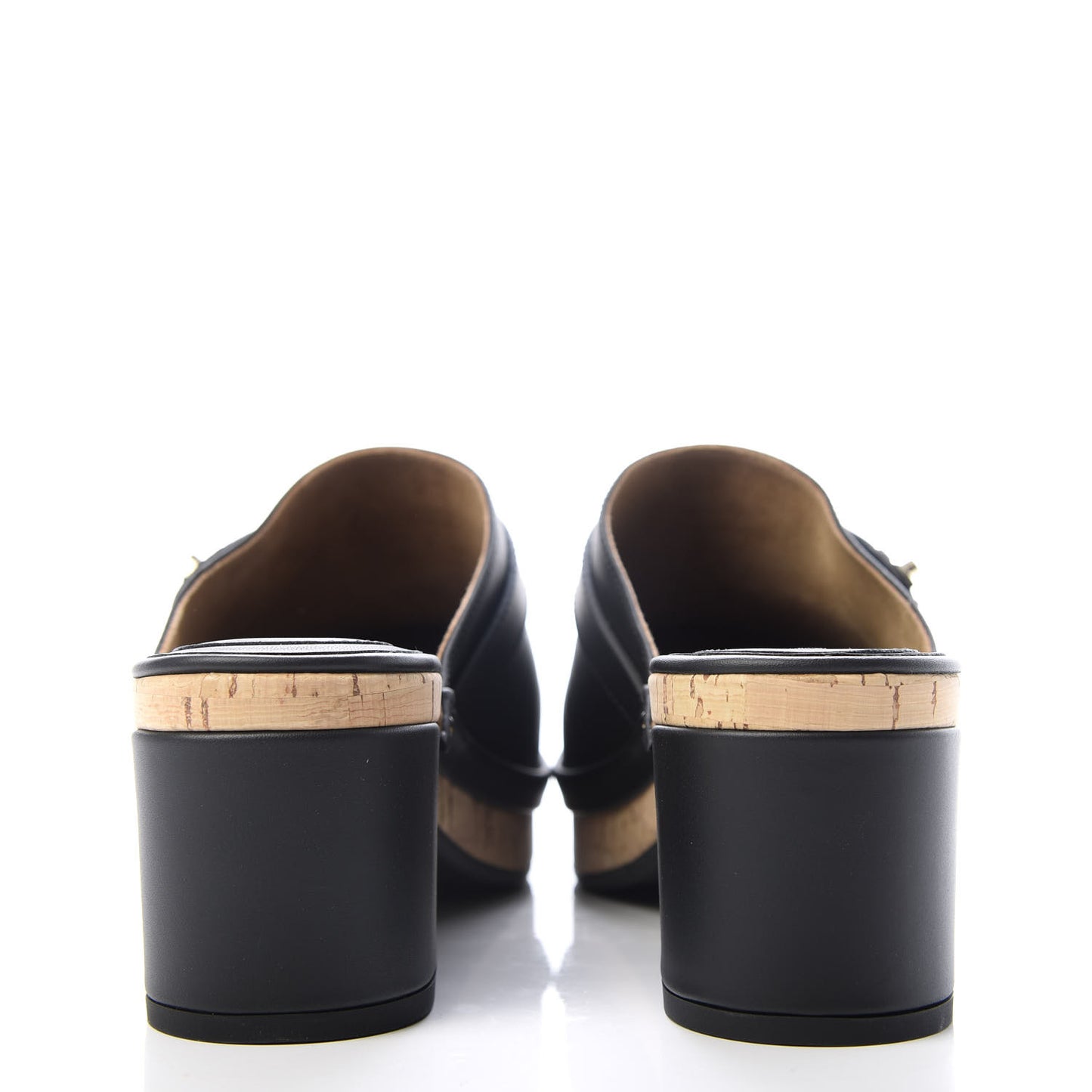 Calfskin CC Turn Lock Clogs 41 Black