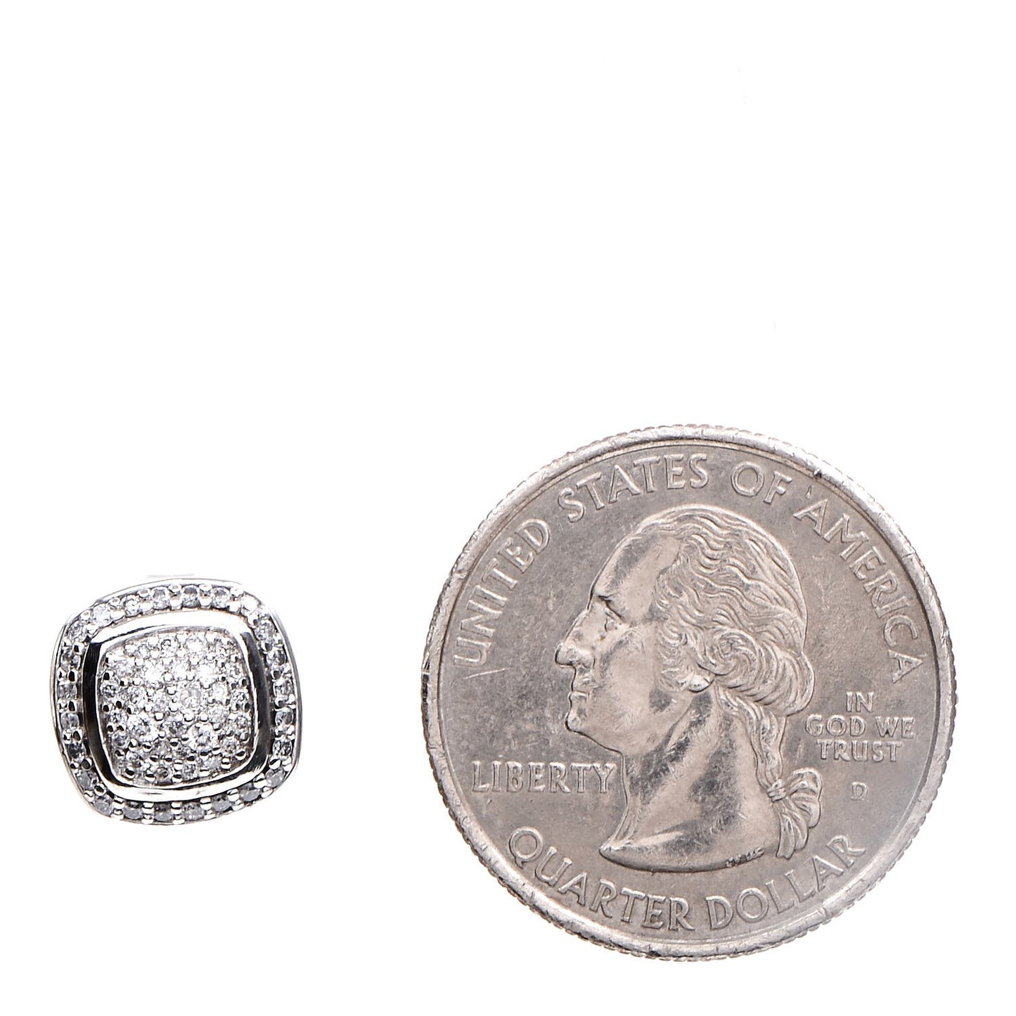 Sterling Silver Diamond 7mm Pave Albion Earrings