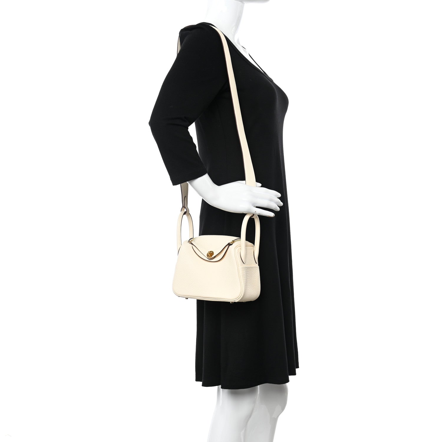 Hermes Taurillon Clemence Mini Lindy 20 Nata 2 of 11