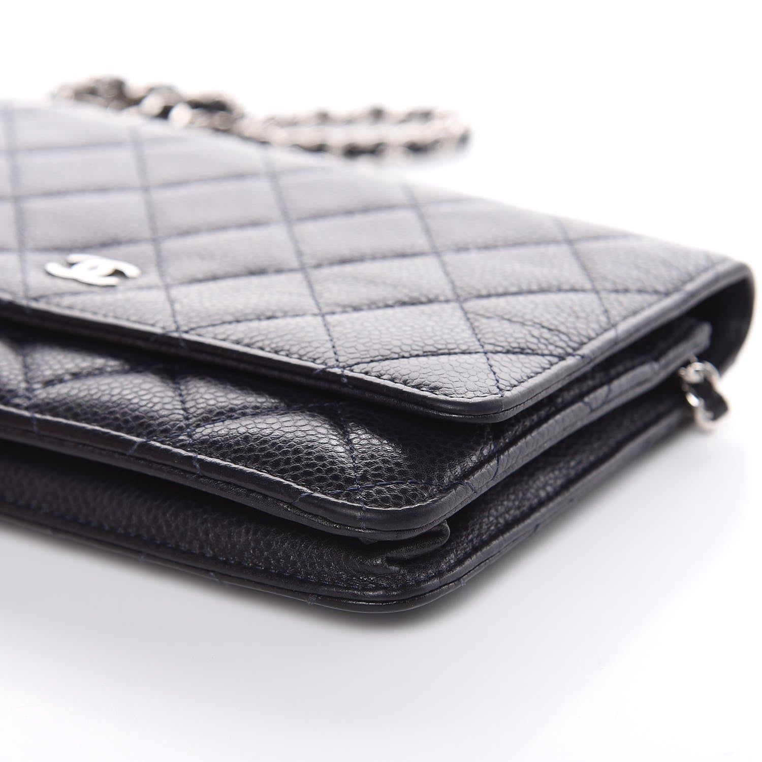 Chanel Caviar Quilted Wallet On Chain WOC Navy Blue 9 of 17