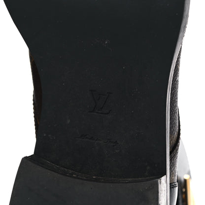 Louis Vuitton Calfskin Monogram Wonderland Flat Ranger Boots 39 Black 6 of 19