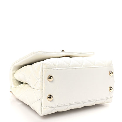 Chanel Iridescent Caviar Quilted Extra Mini Coco Handle Flap White 4 of 10