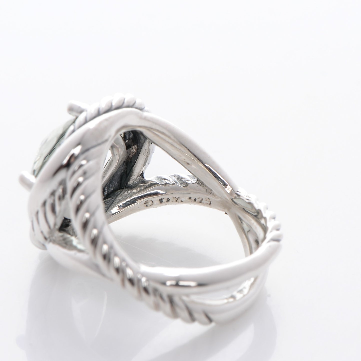 Sterling Silver Prasiolite 11mm Infinity Ring 54 7