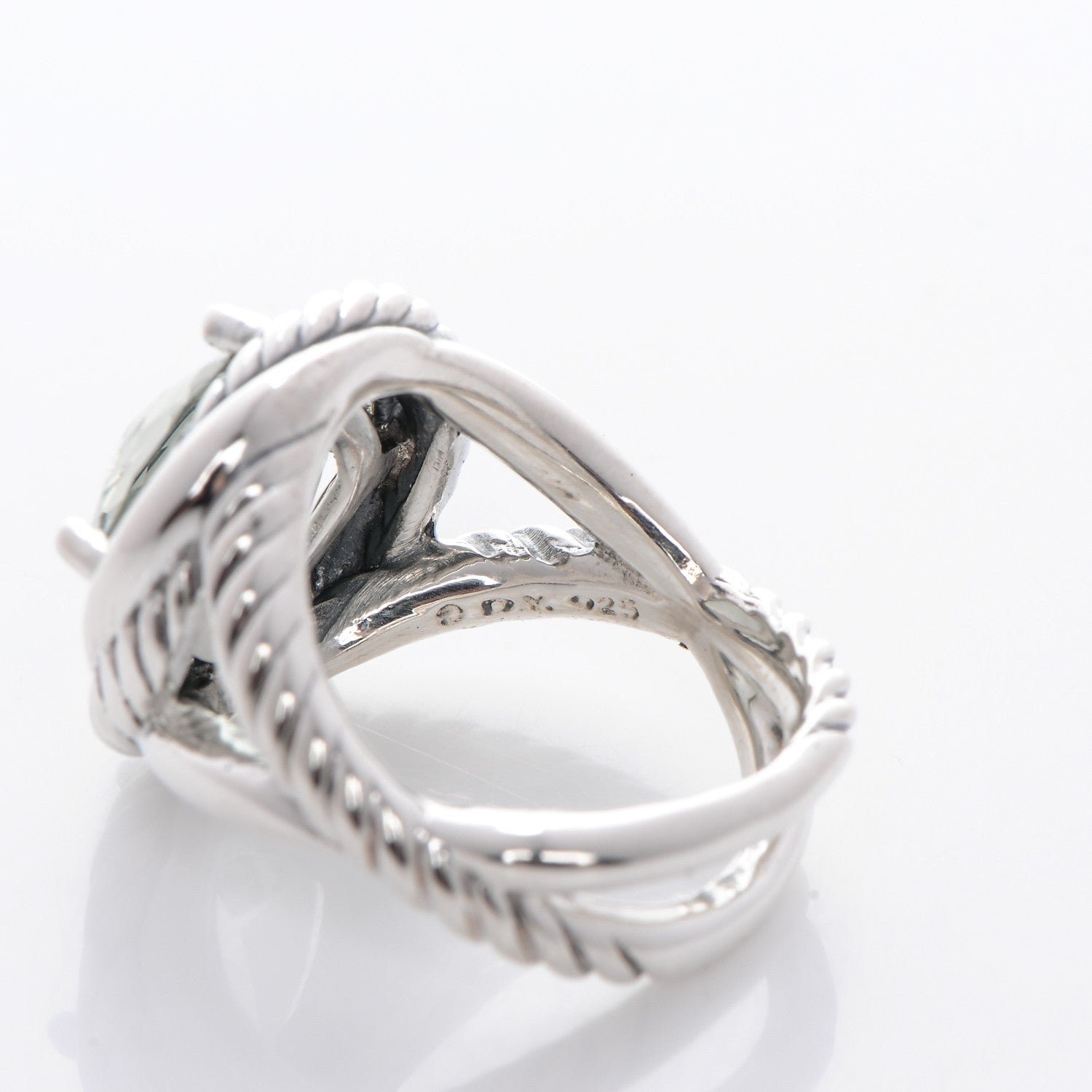 David Yurman Sterling Silver Prasiolite 11mm Infinity Ring 54 7 4 of 4
