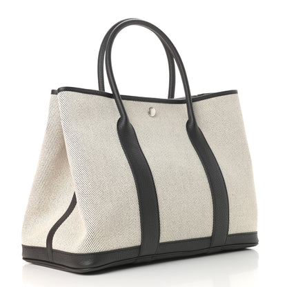 Hermes Twill H Negonda Garden Party 36 MM Tote Ecru Black 3 of 8