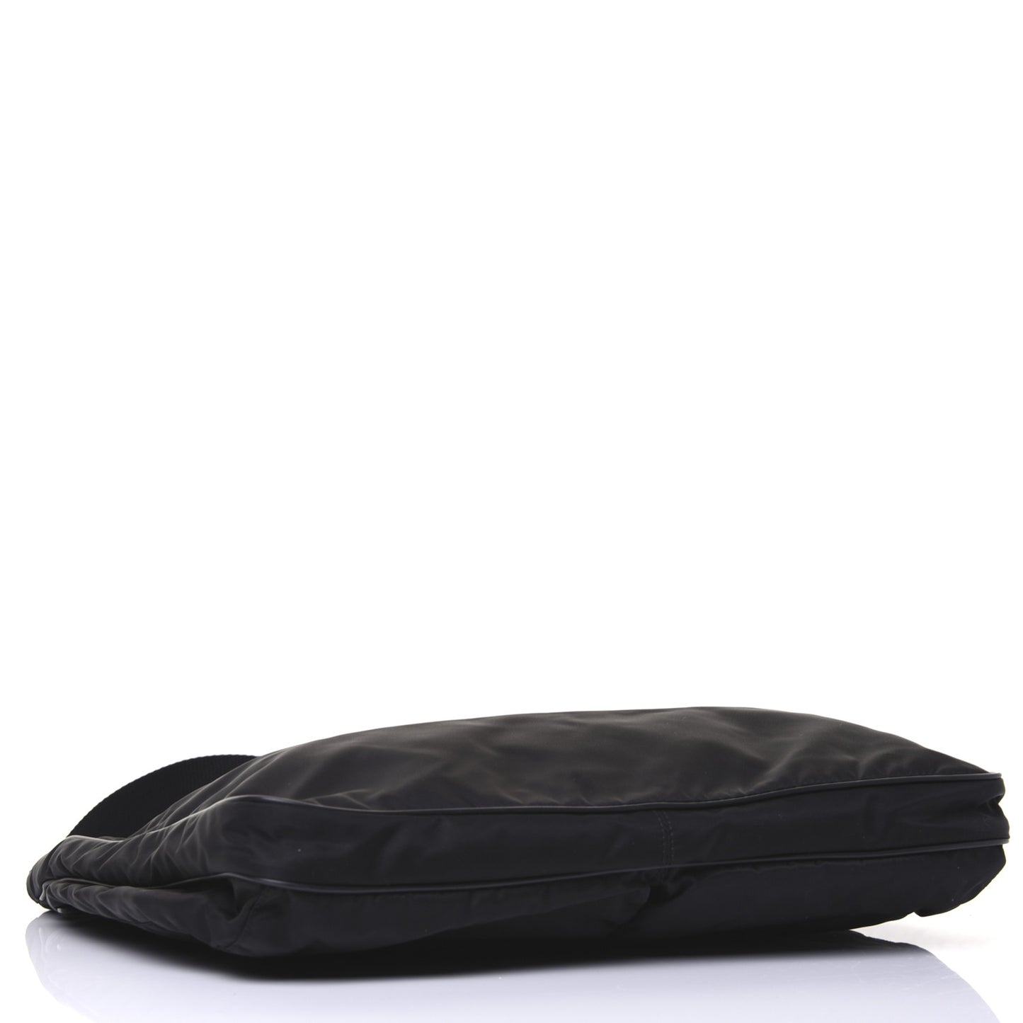 Nylon Flat Messenger Bag Black