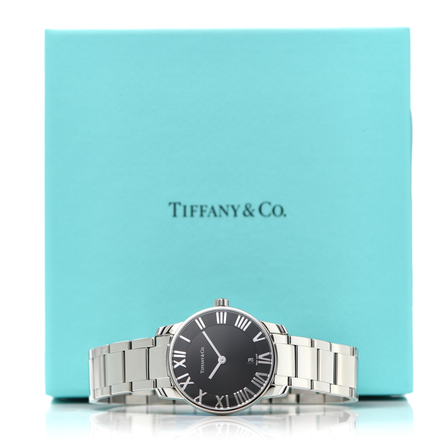 Stainless Steel 29mm Atlas 2-Hand Quartz Watch Black