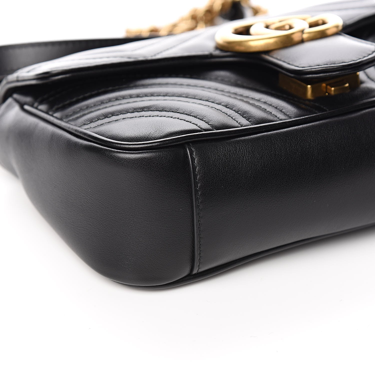 Gucci Calfskin Matelasse Mini GG Marmont Shoulder Bag Black 8 of 11