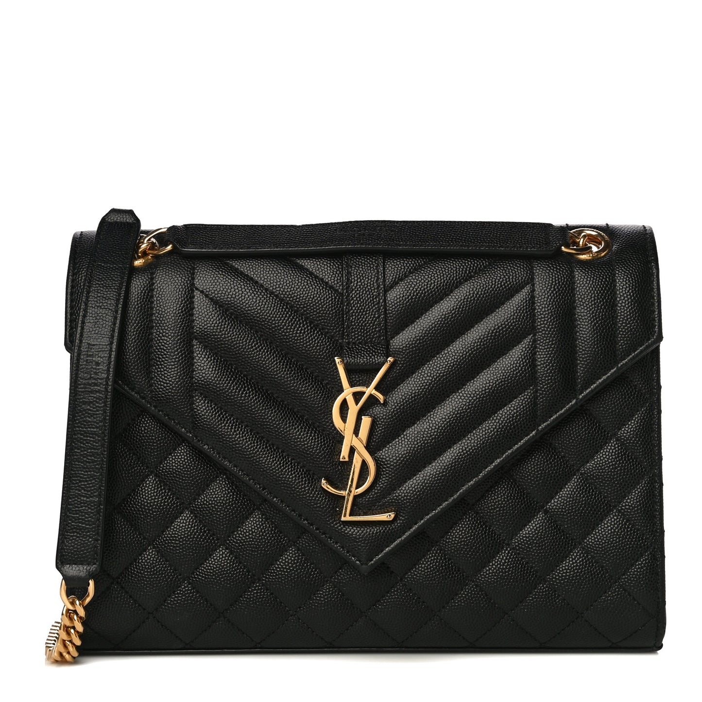 Grain De Poudre Textured Mixed Matelasse Triquilt Medium Monogram Satchel Black