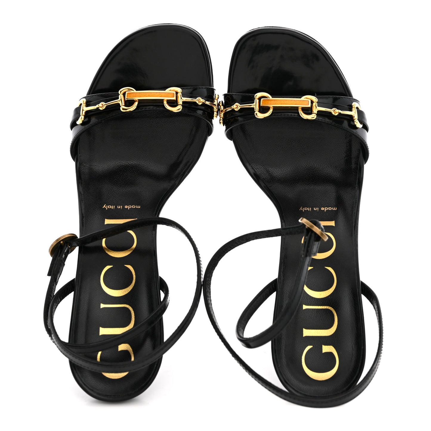 Regent Calfskin Crystal Strappy Horsebit Sandals 37.5 Black