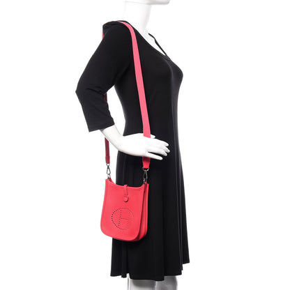 Hermes Taurillon Clemence Evelyne TPM Rose Extreme 2 of 12