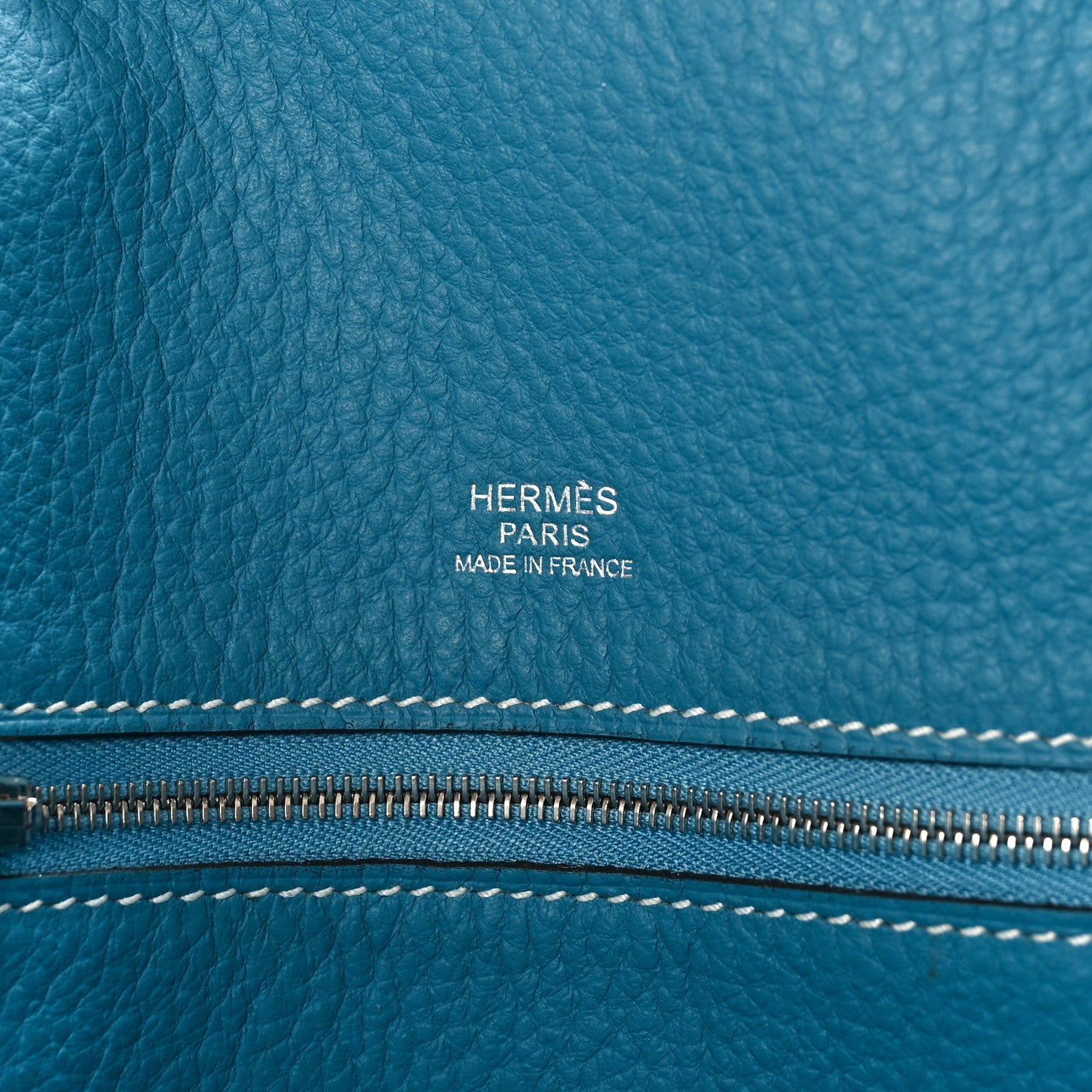 Hermes Taurillon Clemence Victoria II Cabas 32 Blue Jean 6 of 9