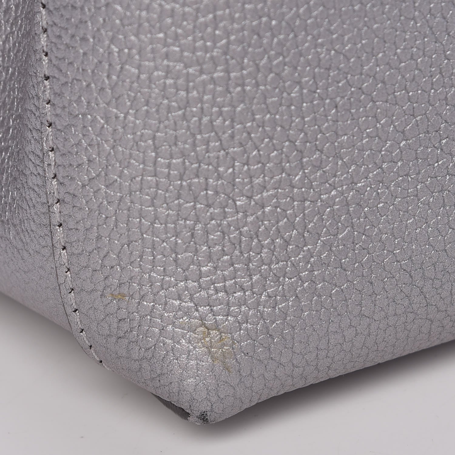 MCM Metallic Grained Calfskin Medium Milla Tote Spike Silver 14 of 14