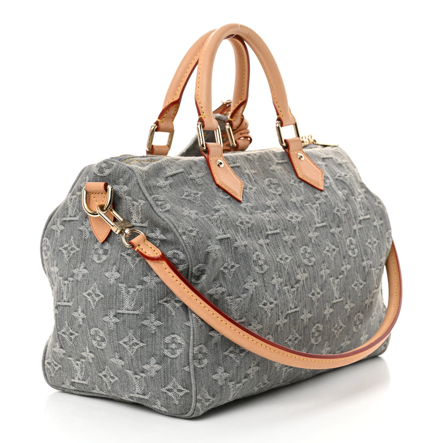 Monogram Denim Speedy Soft 30 Washed Gray