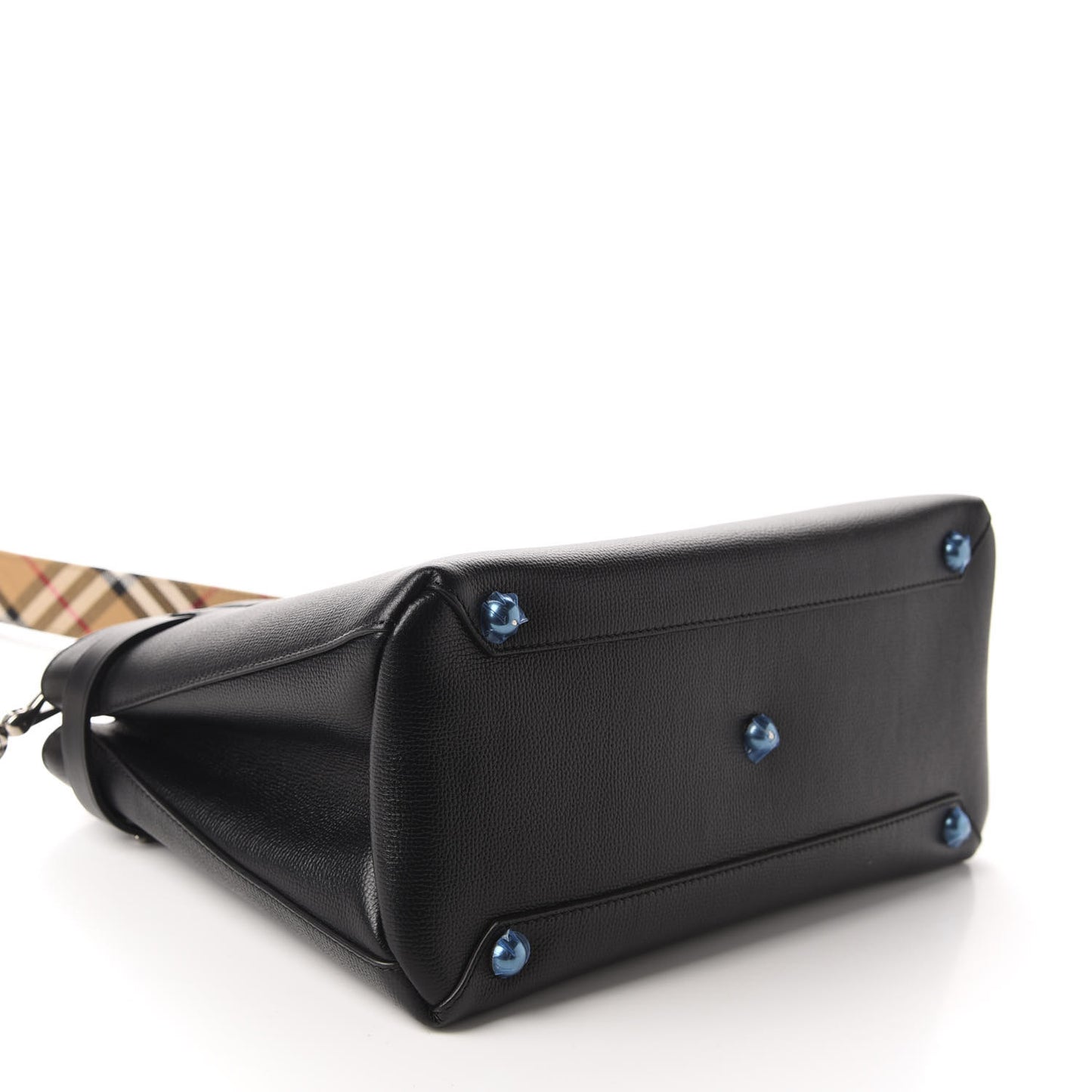 Derby Calfskin House Check Medium Banner Tote Black