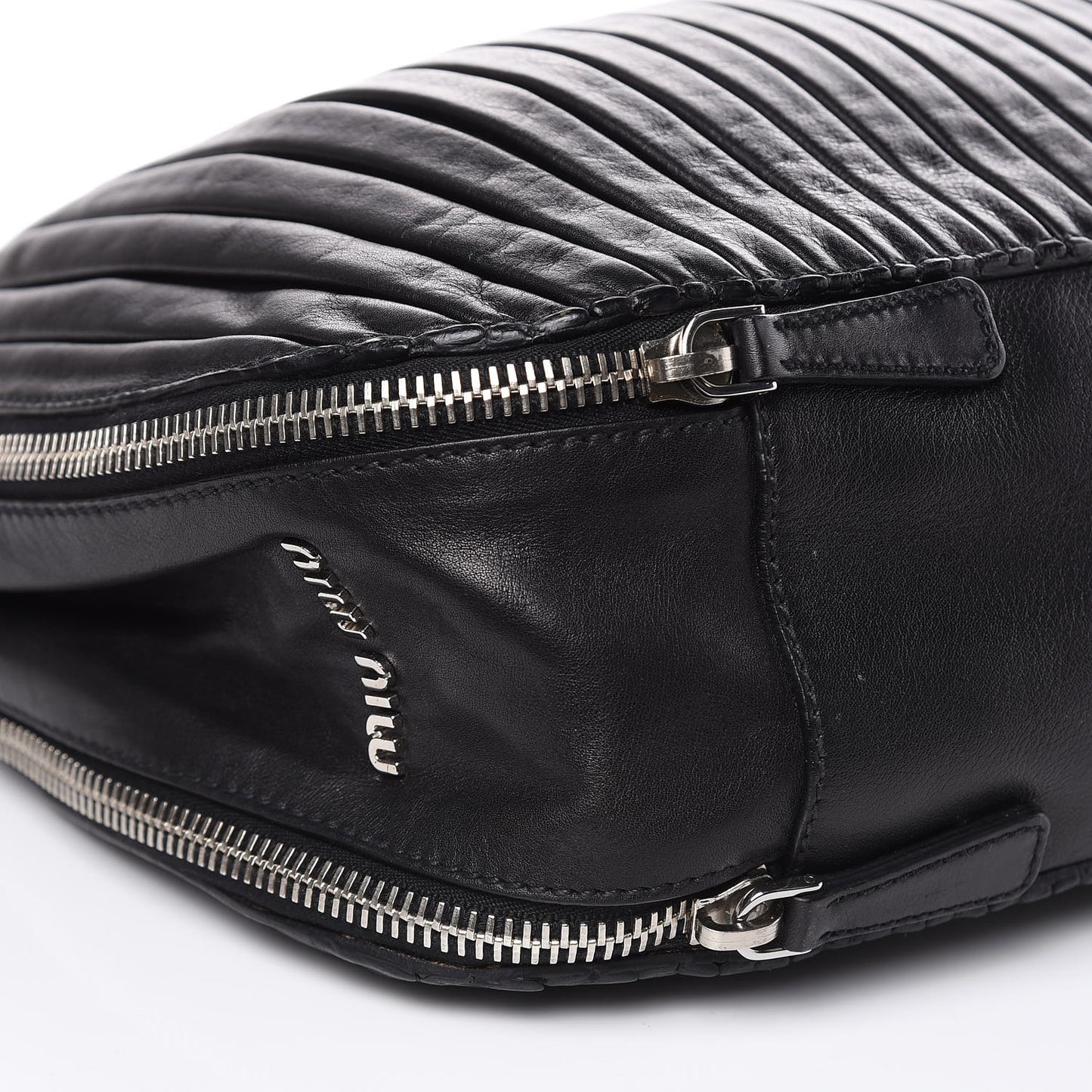 Lambskin Plisse Hobo Black