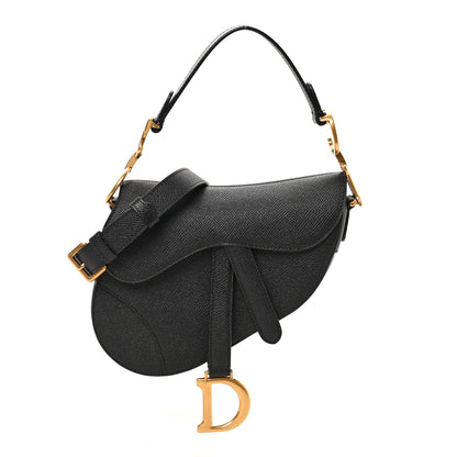 Christian Dior Grained Calfskin Mini Saddle Bag With Strap Black 1 of 8