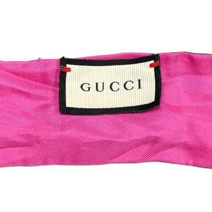 Gucci Silk Twill GG Monogram Special Flory Neck Bow Scarf Beige Pink 3 of 5