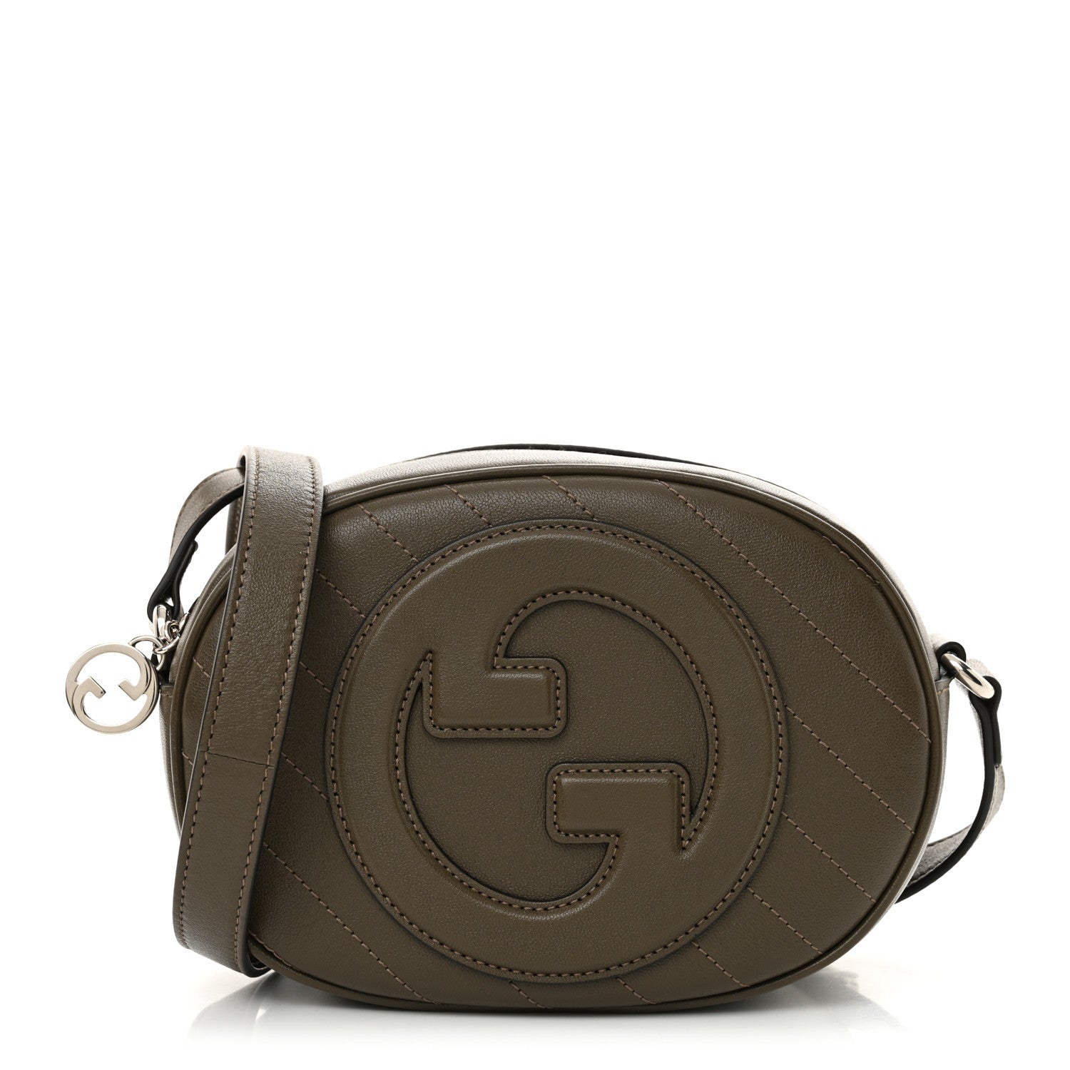 Gucci Sakai Be Green Calfskin Diagonal Stitched Mini Blondie Shoulder Bag Craclet Brown 1 of 11