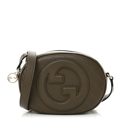 Gucci Sakai Be Green Calfskin Diagonal Stitched Mini Blondie Shoulder Bag Craclet Brown 1 of 11